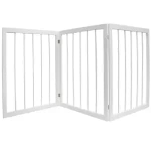 Techstyle Cherish 3 Section Wooden Solid Wood Folding Pet Gate White