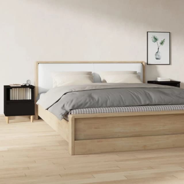 Vidaxl Bedside Cabinets 2 Pcs Black 40X35X50 Cm, Black 821797