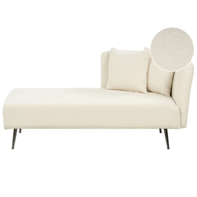 Beliani Right-Hand Chaise Lounge Riom Boucle Off-White