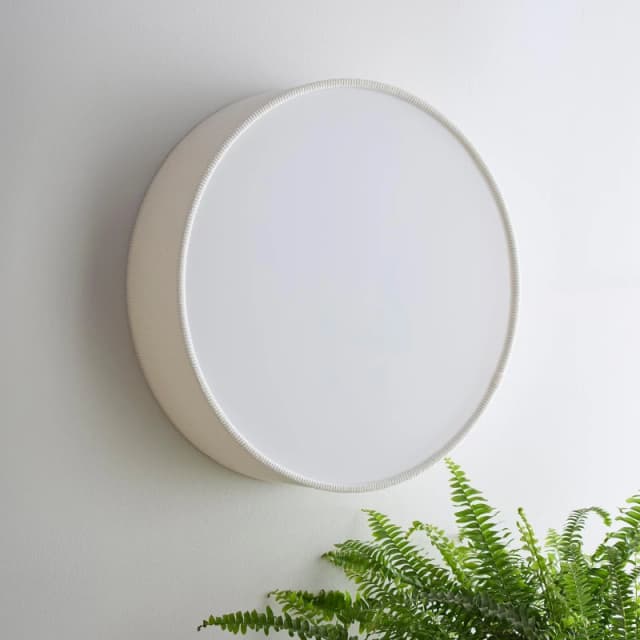 K Living Crete 38cm 2 Light White Velvet Drum Shade White unisex One Size