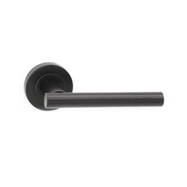 Spira Brass Jura Lever Door Handle Matt Black