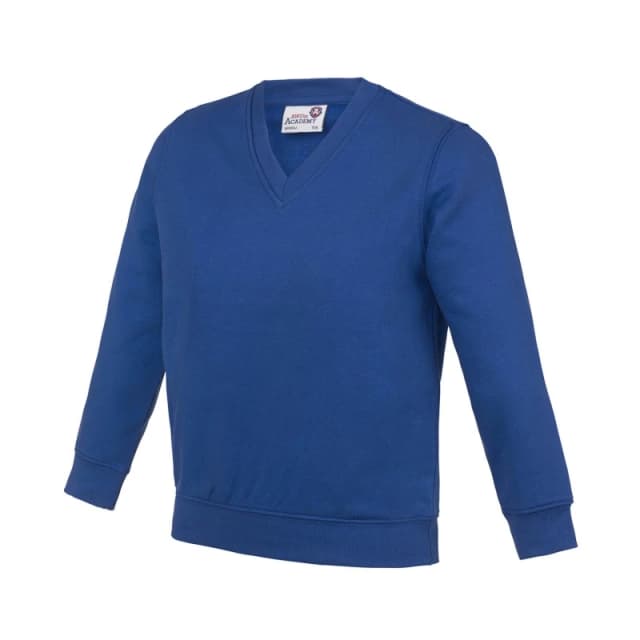 AWDis Academy V Neck Sweatshirt in Royal Size: 3-4 Years Royal Unisex 3-4 Years