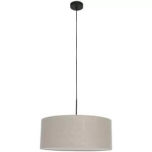 Sienna Sparkled Light Cylindrical Pendant Ceiling Light Matt Black, Grey Shade