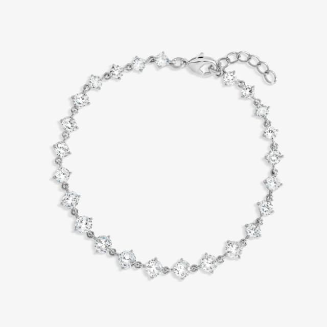 Jon Richard Rhodium Plated Cubic Zirconia Bracelet Silver