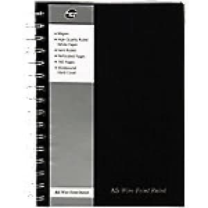 Pukka Pad Manuscript Book Wirebound SBWRULA5 A5 Black 80 Sheets