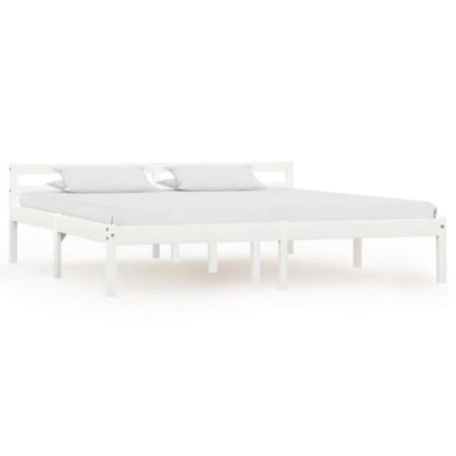 vidaXL Solid Pine Wood Bed Frame White 180x200cm 6FT Super King Home Bedroom