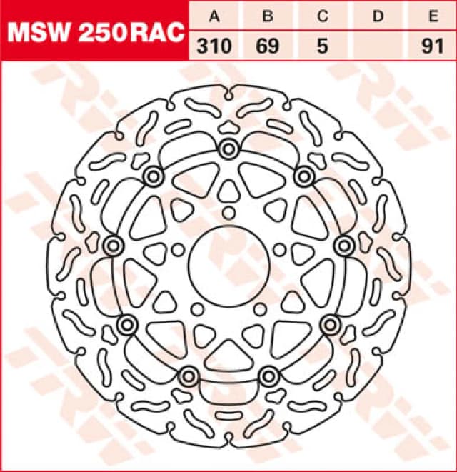 TRW Lucas TRW Lucas brake disc MSW252RAC, floating