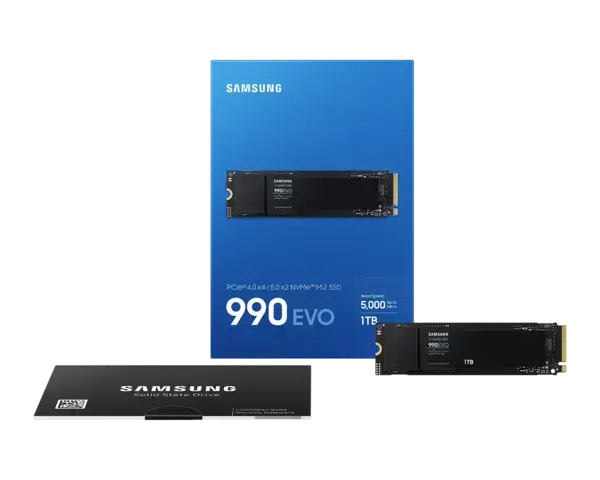 Samsung 990 Evo 1TB M.2. SSD PCIe 4.0 NVMe Solid State Drive