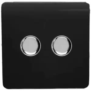 Trendi Switch Double 120 Watt LED Dimmer in Black