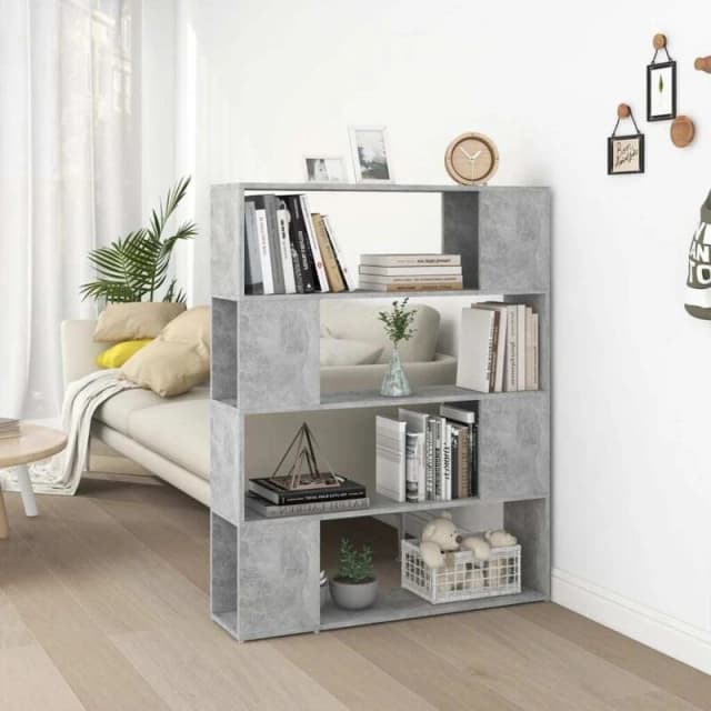 VIDAXL Book Cabinet Room Divider Concrete Grey 100x24x124cm Vidaxl 8720286651483