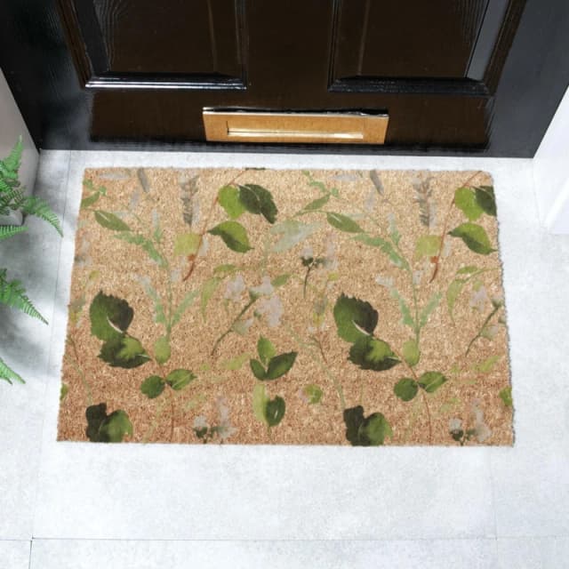 Artsy Mats Watercolour Leaves Doormat (60 X 40Cm), Brown 6040W-WCOLOURLE
