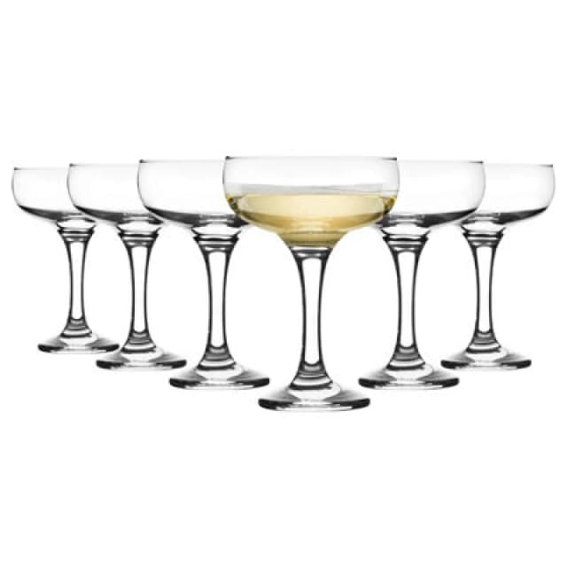 LAV Misket Champagne Cocktail Saucers - 235ml - Clear - Pack of 6 Clear unisex