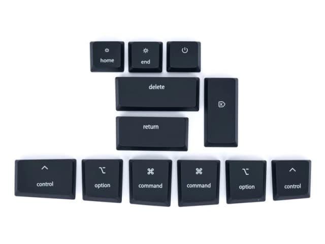 Kinesis mWave MAC Black PC Keycaps for KB150P-TAC. Note: Basic reprogr