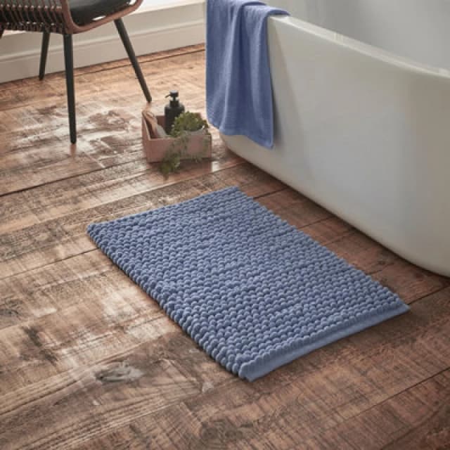 Bianca 'Aspen Bobble' Bath Mat Blue