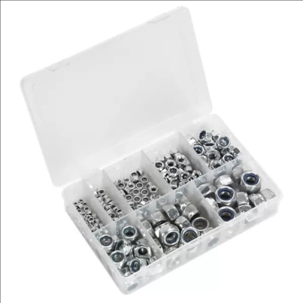 Genuine SEALEY AB033LN Nylon Lock Nut Assortment 255pc M4-M16 DIN 985