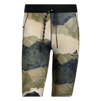 adidas Earth Graphic Fitted Yoga Shorts Mens - Focus Olive / Black