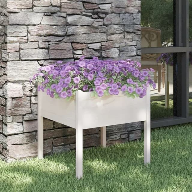 VIDAXL Garden Planter White 70x70x70cm Solid Pinewood Vidaxl 8720286815427