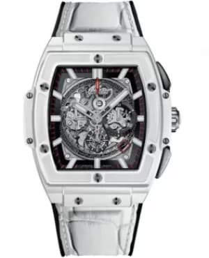Hublot Spirit of Big Bang White Ceramic Leather Strap Mens Watch 601.HX.0173.LR 601.HX.0173.LR