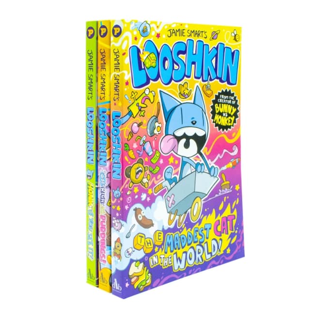 Jamie Smart's LOOSHKIN Series 3 Books Collection Set (Honk If You See It!, Oof! Right in the Puddings! & The Maddest Cat in the World) Jamie Smart Boo