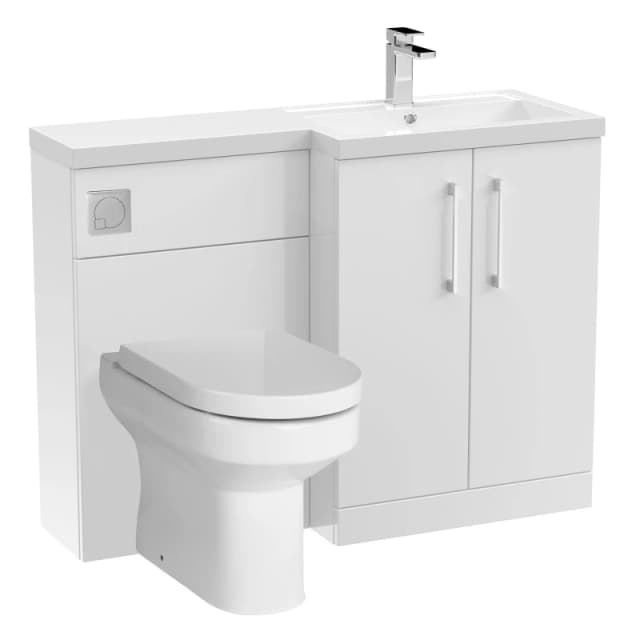 Balterley Floor Standing Vanity Basin WC Unit Pan Seat Cistern Right Hand White White