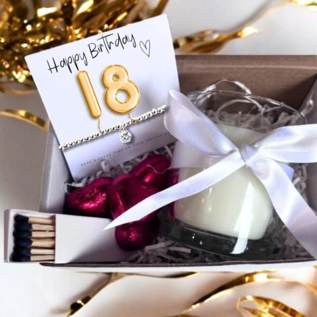 Aye Do Gold 18th Birthday Gift Hamper - Bracelet & Candle Silver female Gift Set