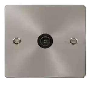 Click Scolmore Define Brushed Steel 1 Gang Coaxial Outlet With Black - FPBS065BK
