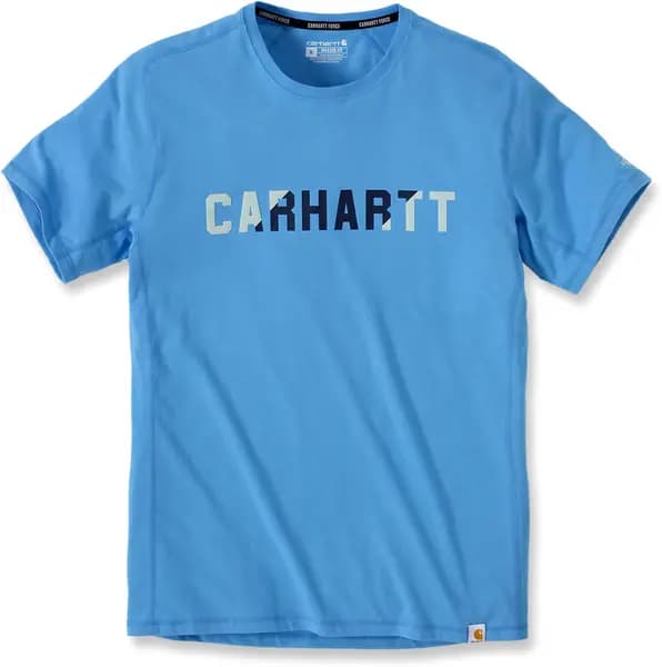Carhartt Force Flex Block Logo T-Shirt, blue, Size 2XL