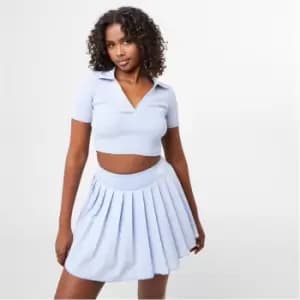 Slazenger ft. Wolfie Cindy Polo Crop Top - Blue