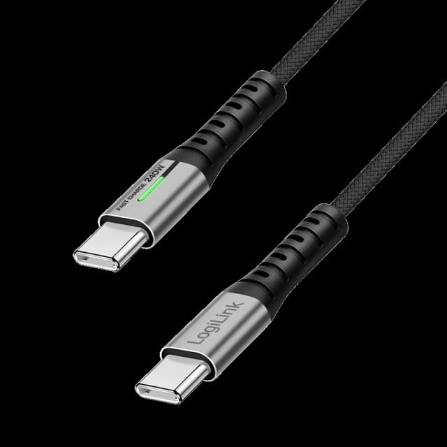 LogiLink USB 3.2 Gen2x2 Type-C cable. C/M to C/M. 20 Gbps. 240W.4K.LED