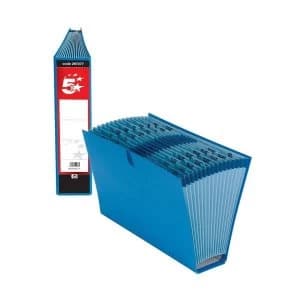 5 Star Expanding File with Cloth Ties 16 Pockets A-Z Quarters 1-31 Foolscap Blue