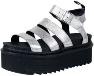 Dr. Martens Blaire Quad Sandal - Silver Metallic Tumble Sandal silver coloured