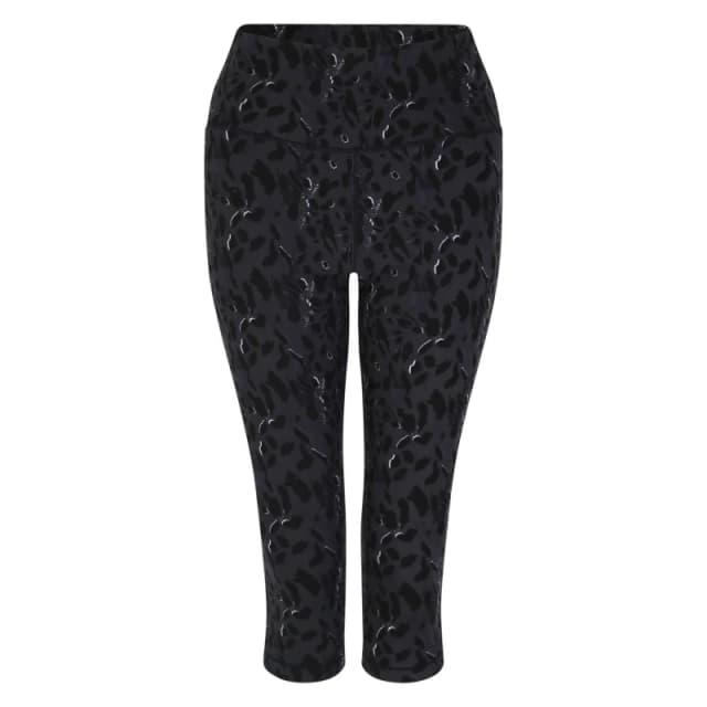 Dare 2b Fleur East Influential three quarterPerformance Leggings Walking Trousers 8 Black Dash Print 52472494175