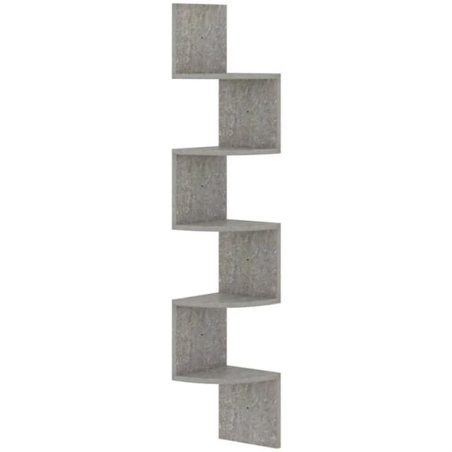 VIDAXL Vidaxl - Wall Corner Shelf Concrete Grey 19x19x123cm Engineered Wood 8720286344330