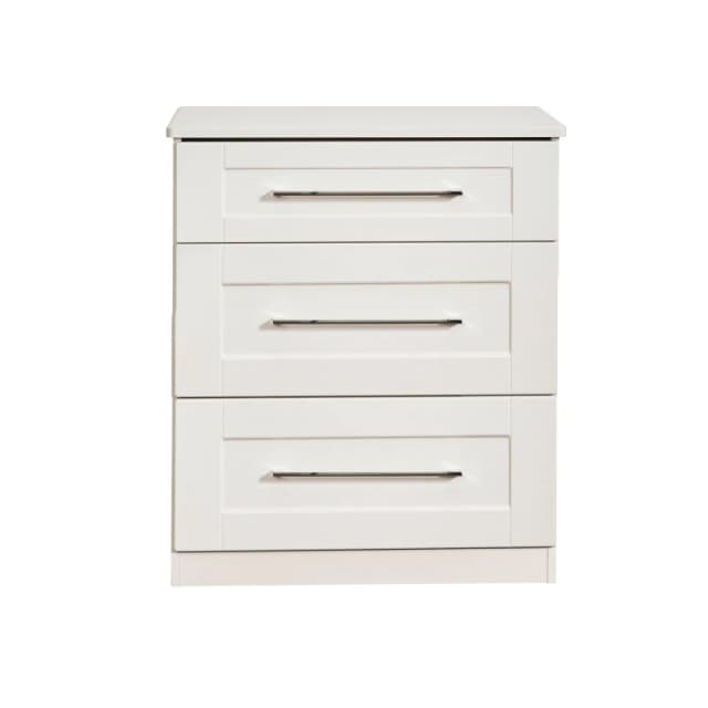 Ripon 3 Drawer Deep Chest In White Ash (Ready Assembled)