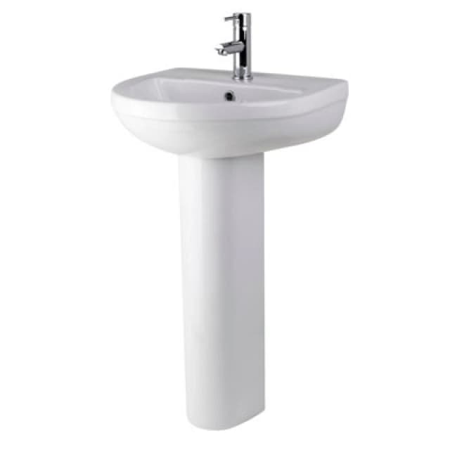 Balterley Round 1 Tap Hole Basin Full Pedestal 500mm White