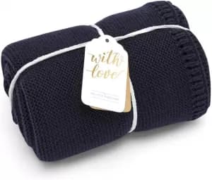 The Little Green Sheep Organic Knitted Cellular Baby Blanket