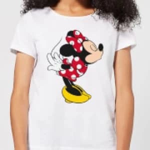 Disney Mickey Mouse Minnie Split Kiss Womens T-Shirt - White