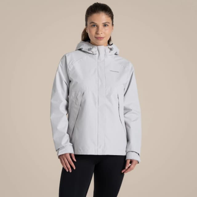 Craghoppers Womens Ossus Waterproof Jacket in Light Grey Size: 12 Light Grey Female 12