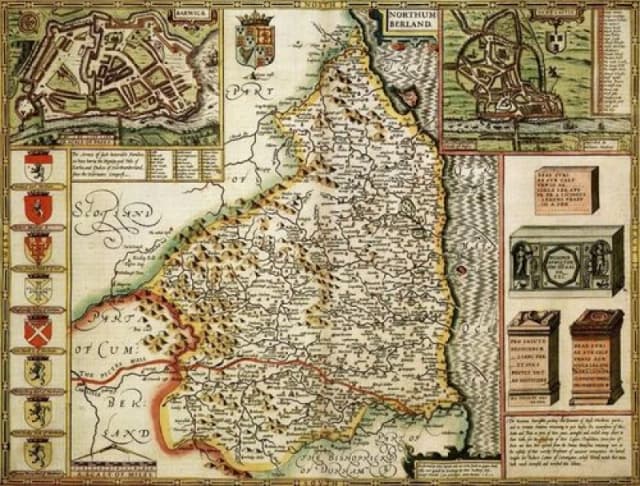 John Speed Historial Map Northumberland Historical Map 1000 Piece Jigsaw Puzzle (1610)