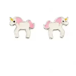 Beginnings Sterling Silver Enamel Unicorn Earrings A2032