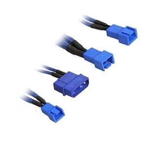 BitFenix Alchemy Molex to 3x 3-Pin 5V Adapter 20cm - sleeved blue/blue