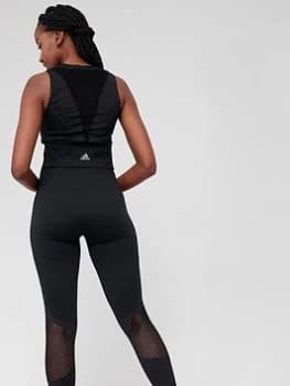 adidas Aeroknit Crop Top - Black Size M Women