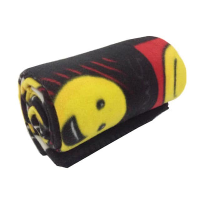 Velosso Soft Touch Cosy Fleece Blanket, Trendy Cartoon Style, Warm Bedding, Snuggle Blanket, Printed Fleece, 127Cm X 152Cm - Black