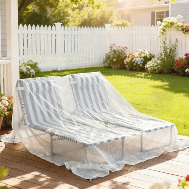 OUTSUNNY 3 x 5m Waterproof Tarpaulin, 140GSM Tear-Resistant PE Tarp in White Size: 3m x 5m White Unisex 3m x 5m