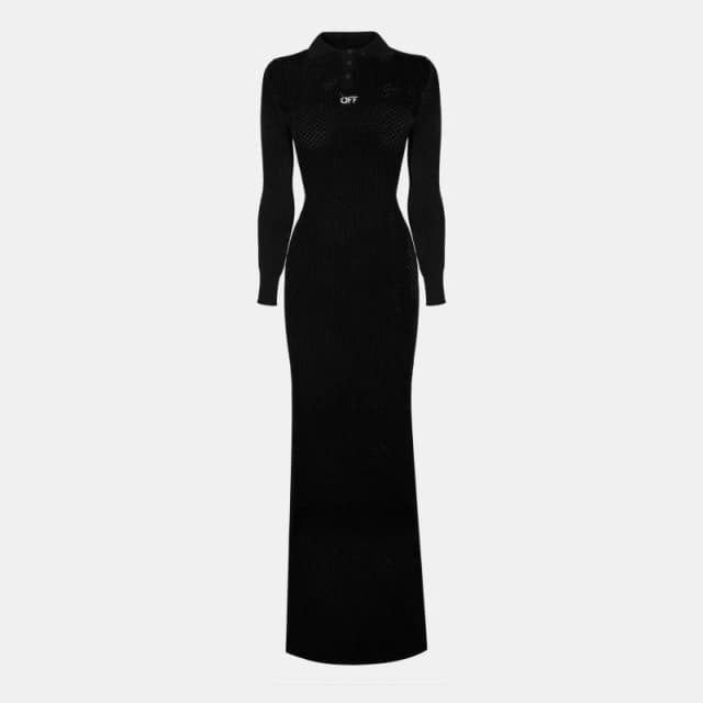 Off White Womens Floor-Length Maxi Dress Black/White female 4 (3XS)