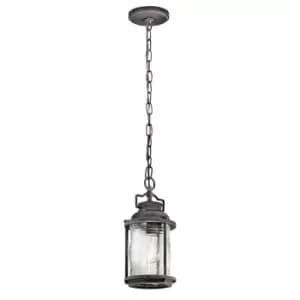 Outdoor IP44 1 Bulb Chain Lantern Weathered Zinc LED E27 60W d01614