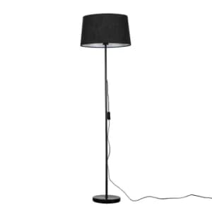 Charlie Black Floor Lamp with Black Doretta Shade