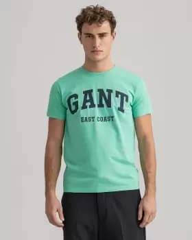 GANT Men Logo T-Shirt (L) Green