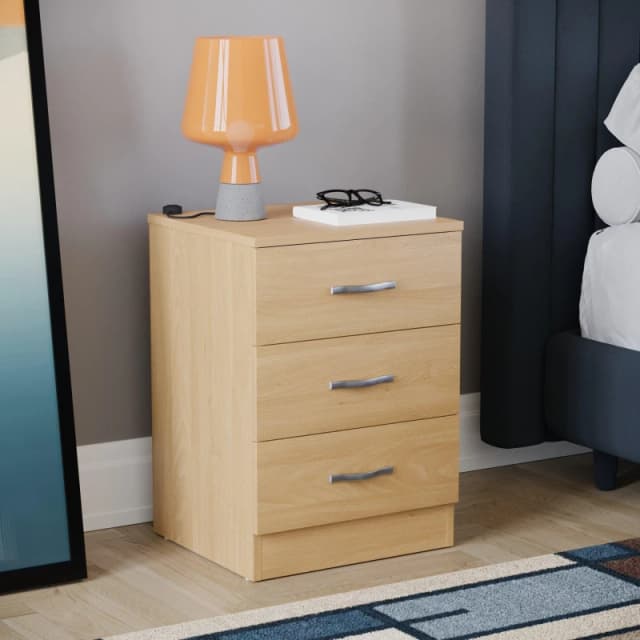 Lassic Vida Designs Riano 3 Drawer Bedside Chest Pine unisex 3 Drawer