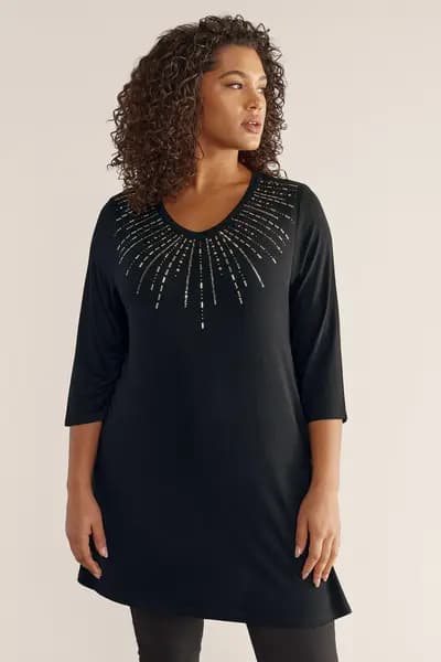 Evans Embellished Swing Top Black